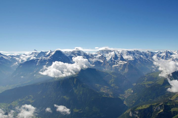 See the Bernese mountains from a helicopter
