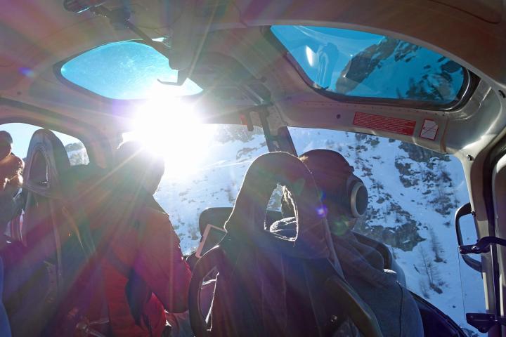 The view out of a helicopter cockpit is great