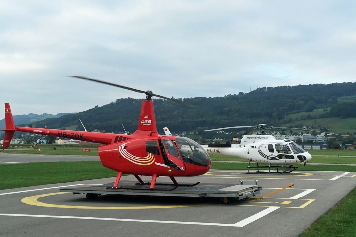 The FunFlights helicopters are ready for the tours