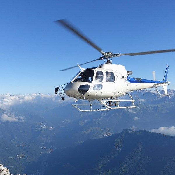 A helicopter scenic flight over the Swiss mountains