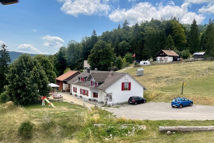 a car parked in front of a house