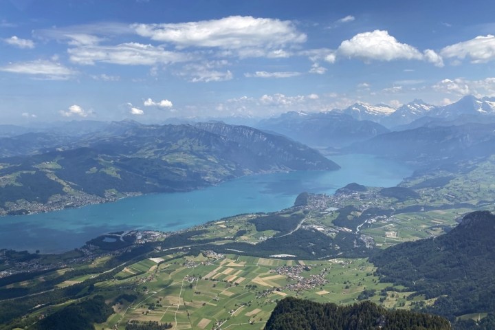 a view of a large mountain in the background